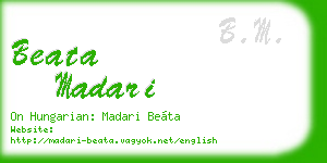 beata madari business card